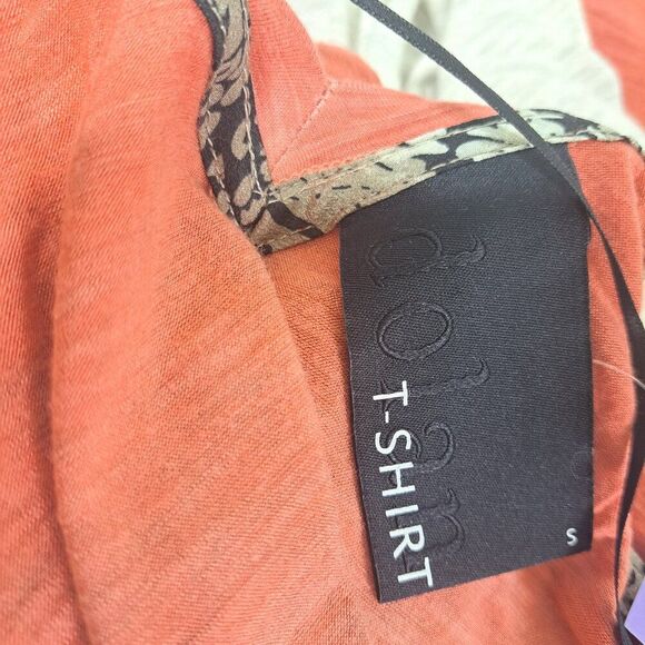 Dolan Women's Ombre Dusty Peach Boxy Oversize Rayon V Neck Top Vacation Sz Small - Picture 8 of 8